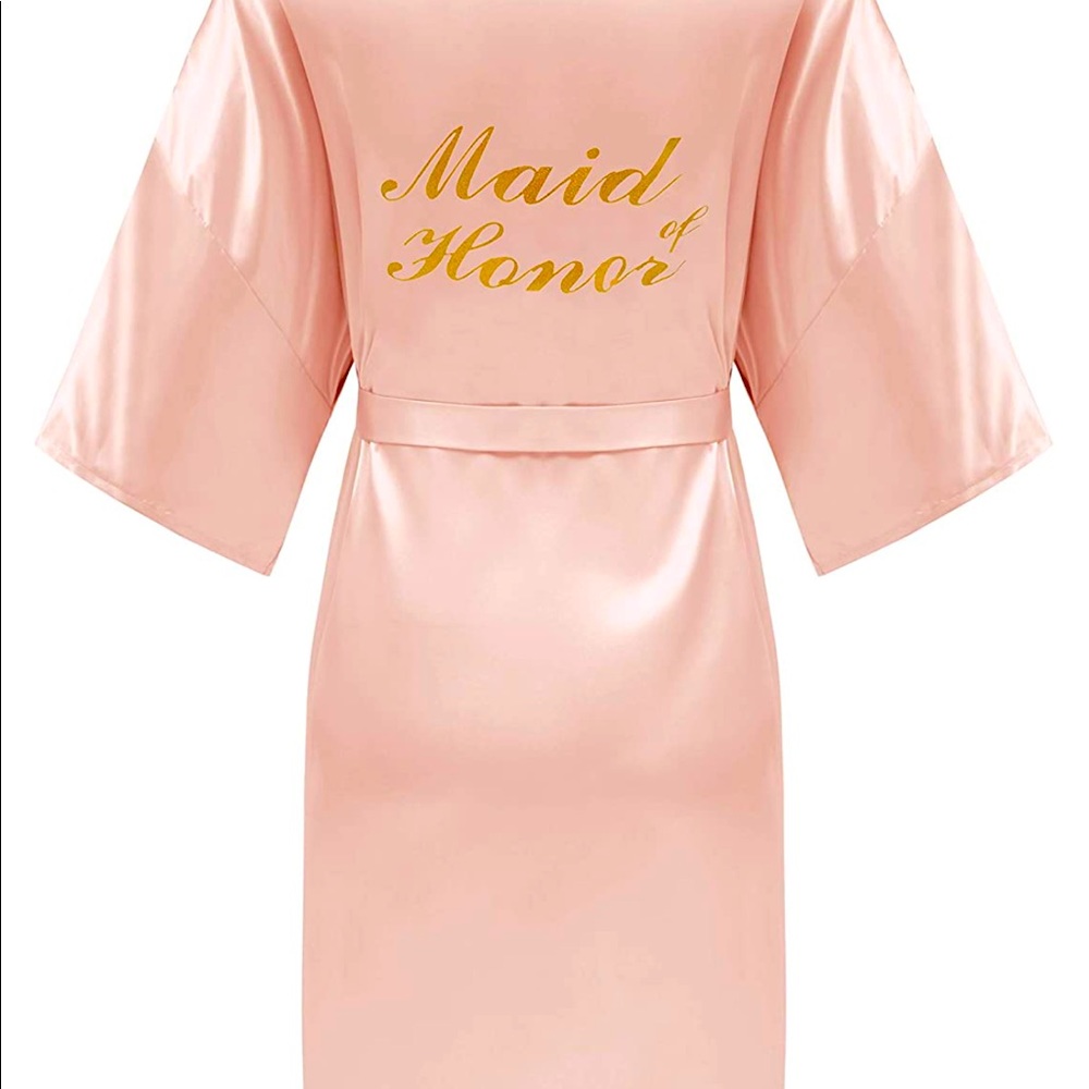 Maid Of Honor Pink Silk Robe XXL NWT